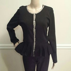 ✨CARMEN MARC VALVO✨Peplum Jacket/Cardigan ✨ Great attire for upcoming holidays✨